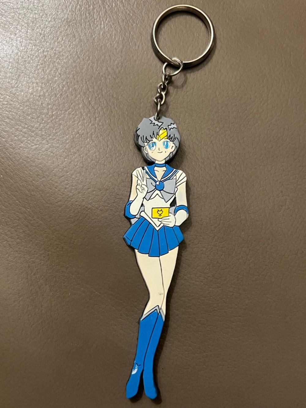 Vintage Sailor Mercury Sailor Moon Rubber Keychain Magical Girl Anime-Mid 90’s💙🤍